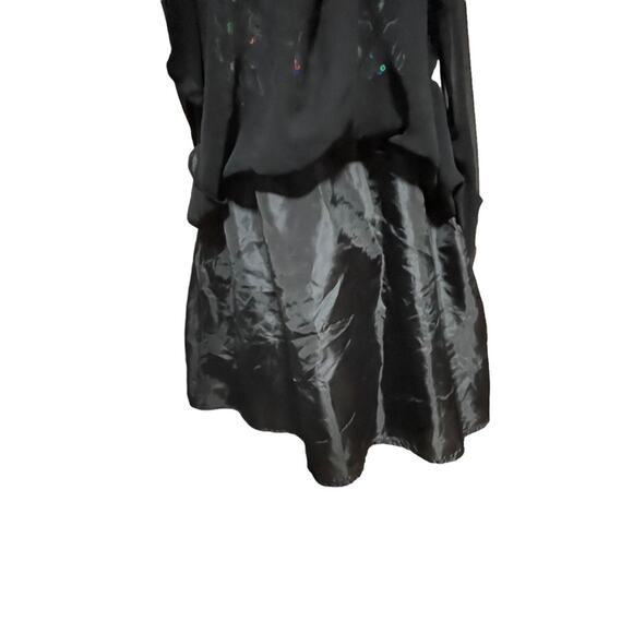 Sequin Mini Party Little Black Dress Chiffon Prom Dress Juniors Size 1 - Picture 6 of 16